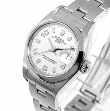 Rolex Lady Date 26mm Stainless Steel White Arabic Dial & Smooth Bezel 69160
