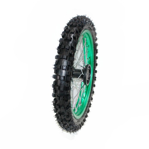 GREEN 12mm Axle 60/100 - 14 14" Inch Front Wheel Rim Tyre Tire PIT PRO Dirt Bike - Picture 4 of 7
