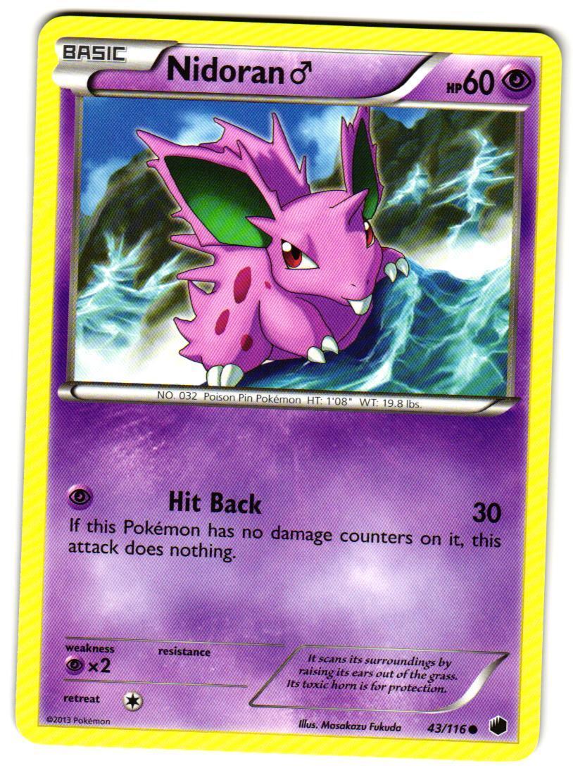 Pokemon Plasma Freeze Nidoran M #43/116 Common Lightly played