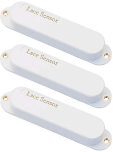 Lace-21073-Sensor-Gold-Single-Coil-Fender-Strat-3-Pickup-Set-Low-Noise-White