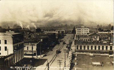 PC US, OREGON, SALEM, STATE STREET 1913, ECHTE FOTO POSTKARTE (b5461)