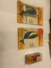 Vintage Eddy Pope’s Fishback Lures, lot of three. 