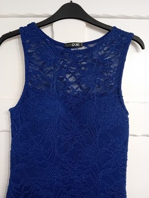 Quiz blue lace & beaded prom dress size 8 | eBay