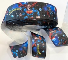 1  SUPERMAN Grosgrain Ribbon   Grosgrain Ribbon   BY THE YARD  36" BTY