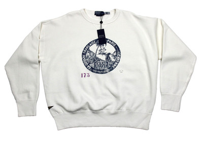 Polo By Ralph Lauren Sweatshirt Mens L Vintage Fit Fleece Graphic White Pullover