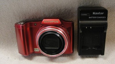 Olympus SZ-14 Red Digital Camera, 24x Wide Optical Zoom w Charger, Tested