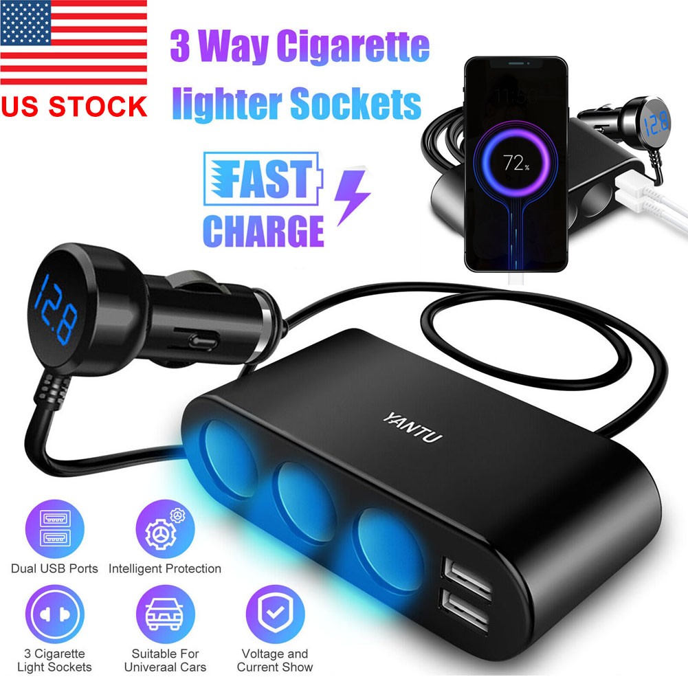 Socket Splitter Dual Usb Charger Power Adapter