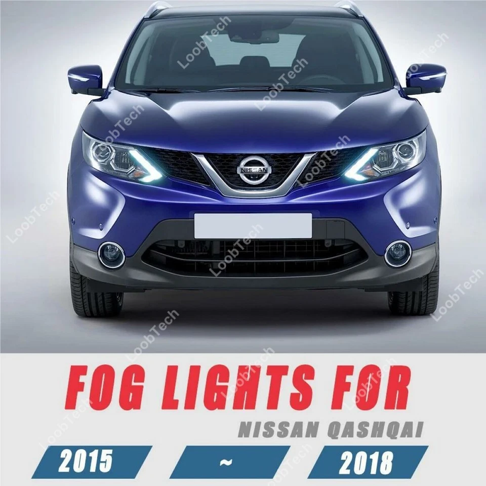 Halogen Fog Light Bumper Frame Cover Daytime Running Light For NISSAN Qashqai - Image 3 of 4