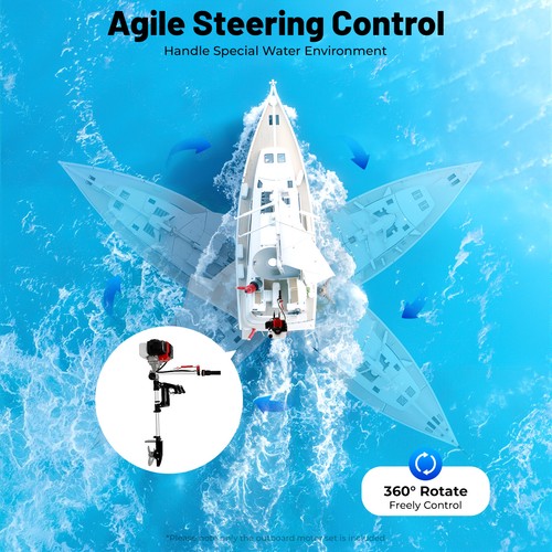 2 Stroke 2.3 HP Outboard Motor Kayak Boat Engine Heavy Duty air cooling System - Foto 5 di 20