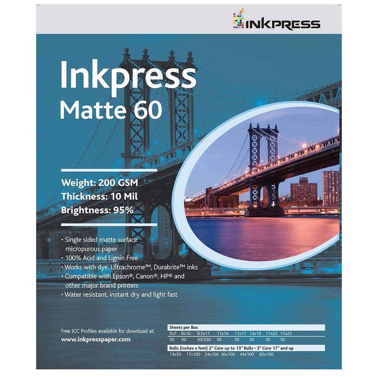 Матовая фотобумага Inkpress 60 рулон 24х100 PP6024100 11990₽