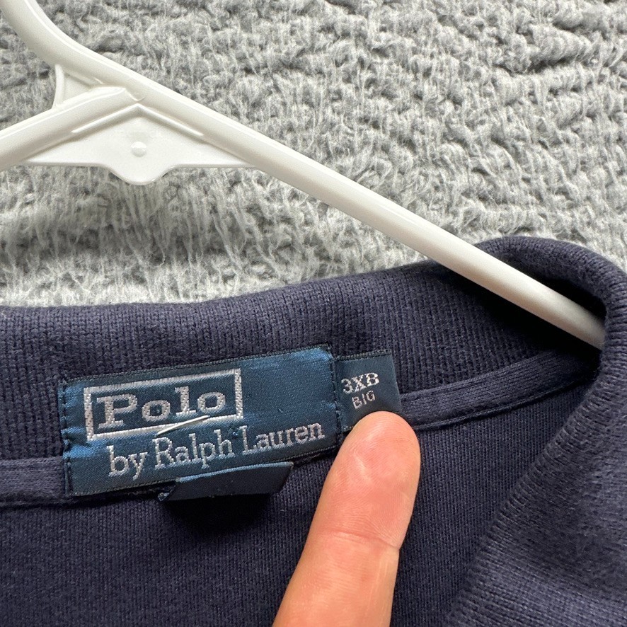 Polo Ralph Lauren Plo Shirt Uomo 3XB Blu Navy Morbida Manica Corta Pony Rosso