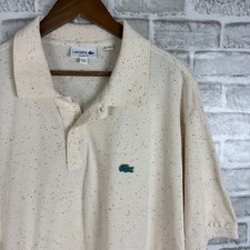 Lacoste Classic Fit Polo Shirt Mens 4XL Cream Confetti Speckle Cotton Pique FR 9