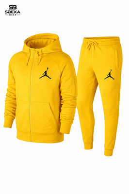 Men & Women Nike Yellow Tracksuit Set Hoodie Jacket & Sweatpants Casual Gym Wear