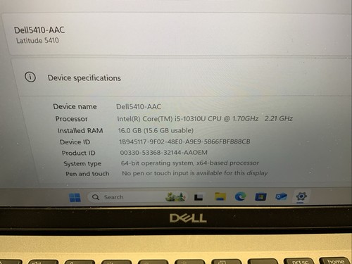 Dell Latitude 5410 i5 10th 16GB RAM Win 11 128GB SSD Laptop Notebook PC U20C - Picture 6 of 18