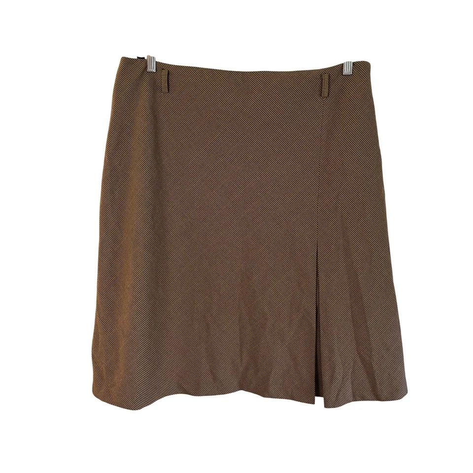 Falda midi marrón a cuadros a cuadros micro pata de gallo Jaclyn Smith línea A Academia | 18 Foto 2 de 4