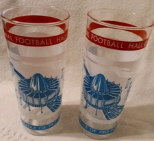Vtg  Set of 2-PRO FOOTBALL HALL OF FAME CANTON OHIO CRADLE No. 1 Collector GLASS