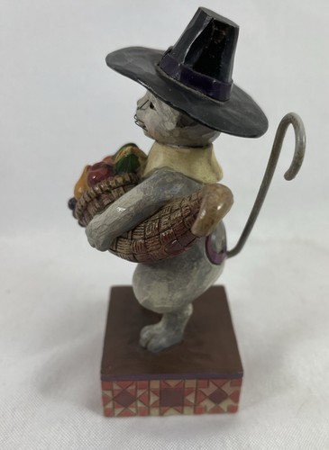 Jim Shore Heartwood Creek Cat Figurine Pilgrim Thanksgiving Everyone Give Thanks - Picture 4 of 7
