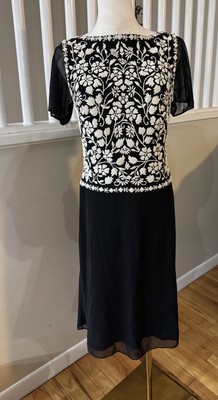 Tadashi Vintage 90s Black Formal Gown Dress Size PL