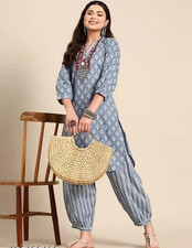womens indian/ pakistani salwar kameez Cotton Printed Kurta set for women