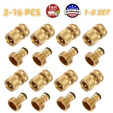 3/4" Garden Hose Quick Connect Water Hose Fit Brass Female Male Connector Set