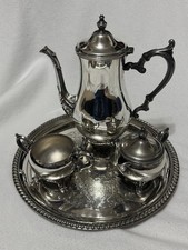 Vintage WM Rogers Silverplate Coffee Service by International Silver Co w Tray