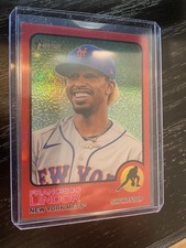 2022 Topps Heritage Francisco Lindor Chrome Red Border #196 /573 Mets