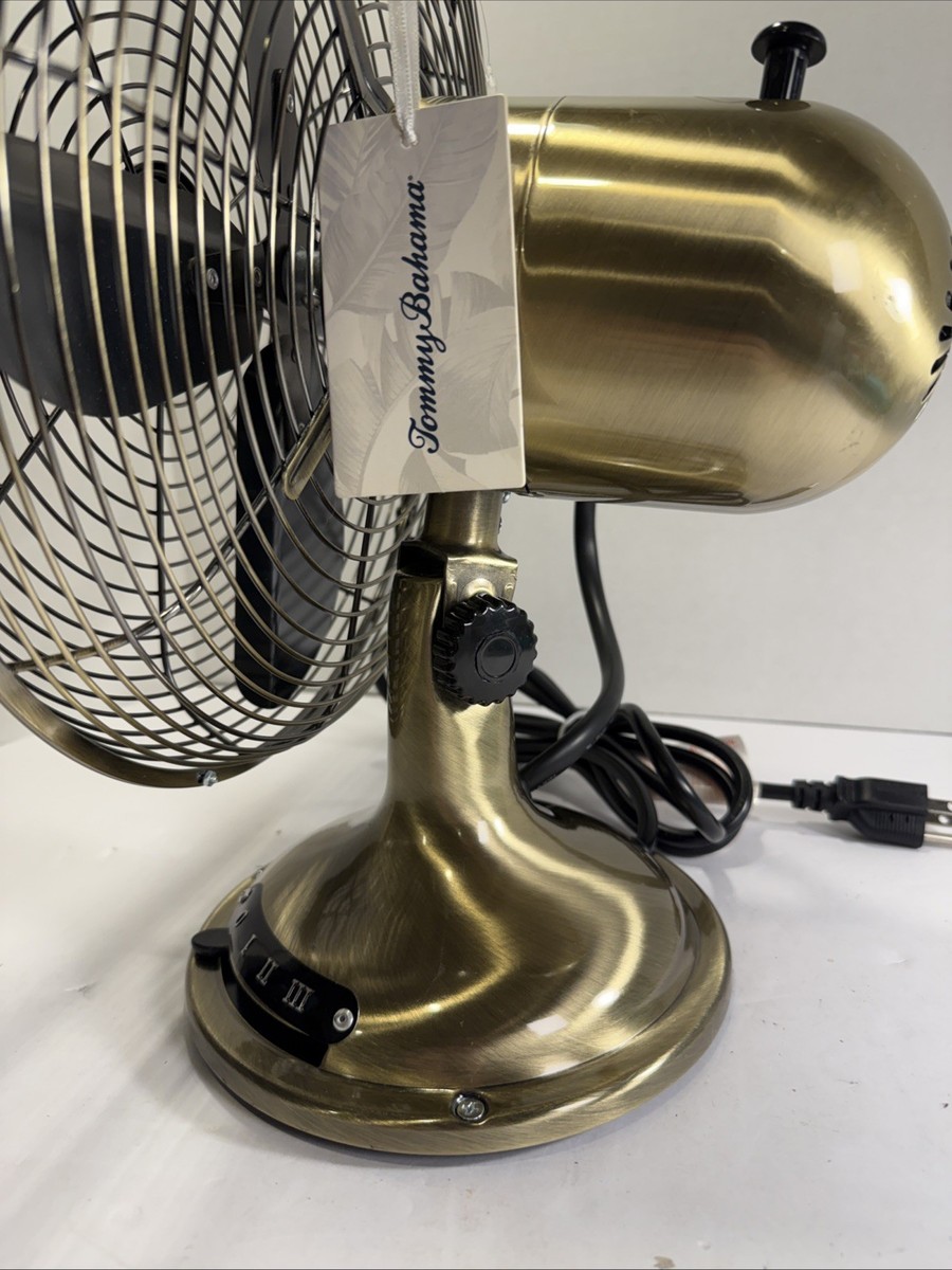 Tommy Bahama Oscillating Electric Retro Bronze Speed Table Fan
