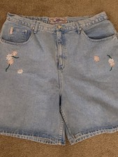 Pantalones Cortos De Colección No Excuses Para Mujer Denim Bordados Flores 24W Pantalones Cortos Mamá