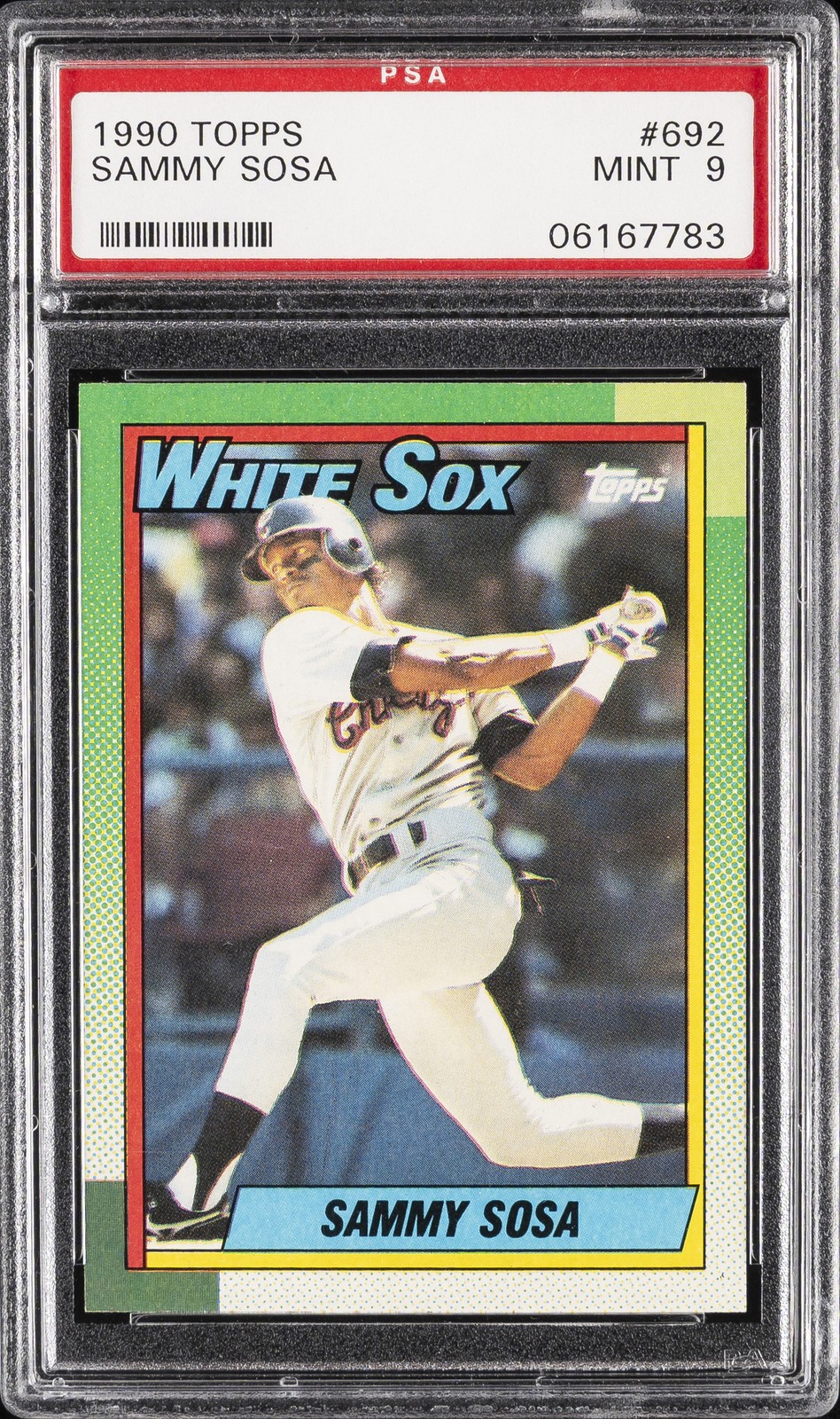 1990 TOPPS #692 SAMMY SOSA ROOKIE RC PSA 9