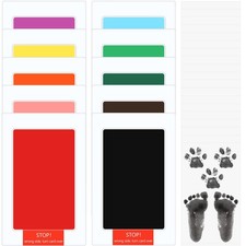 Jexine 30 Pcs Baby Inkless Handprint and Footprint Kit Pet Paw Print Stamp Ki...