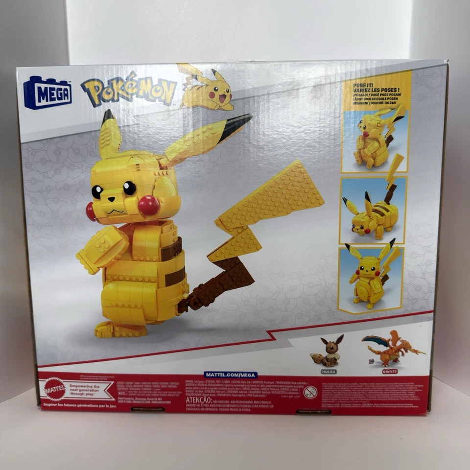 MEGA Pokémon Building Toy Kit Jumbo Pikachu - 12 inch Action Figure 825 Pcs NEW - Image 2 of 4