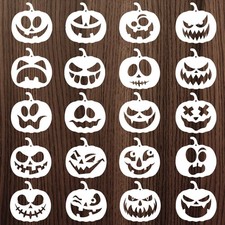 Halloween Pumpkins Face Stencils, 20pcs Pumpkin Face Stencils for Carving Pai...