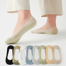 5 Pairs Women Summer Mesh Breathable Boat Socks No Show Non Slip Thin Socks