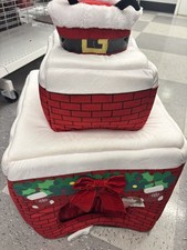 Christmas Themed Pet Dog Bed - Chimney Style, Plush and Cozy - Brand New