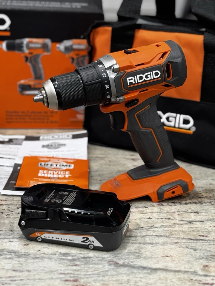 Brand New Ridgid (R92721) 18v 2 - Tool Combo Kit w/ Battery and Charger On Sale - Image 2 of 4