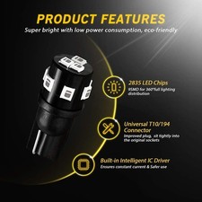 12-Pack T10 921 194 168 912 Red LED Bulbs, 12V for RV, Car, Boat Interior