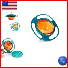 ESH7 Gyro Bowl Funny 360 Degree Rotate Spill-Proof Bowl Lid Feeding Without