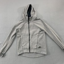 Nike Hoodie Womens XS Gray Tech Fleece Full Zip Hooded Thumbholes 806329-091