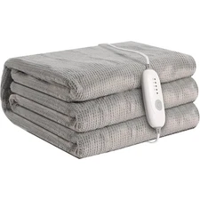Electric Heated Blanket Full Size Soft Milk Fiber Heated Blanket 72"x 84" 