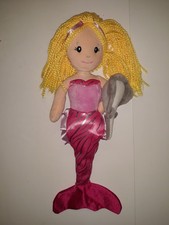Muñeco de peluche Petting Zoo Mermaid 18" con mantarraya raya 2021 rosa rubio