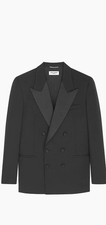 NWT Saint Laurent YSL Grain Poudre Double Breasted Tuxedo Blazer Jacket  5490
