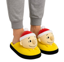 Peanuts Charlie Brown Family Christmas 3D Plush Scuff Slippers Men  s Size 7/8