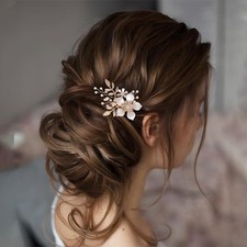 Wedding Hair Pins Flowe Bridal Hairpin Leaf Flower Pearl Hair Clip Wedding Ha...
