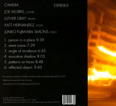 JOE MORRIS (GUITAR) - CAMERA [DIGIPAK] NEW CD
