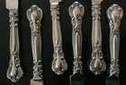 SIX Chantilly 9” Dinner Knives by Gorham Sterling Handle Stainless Blade V. Nice