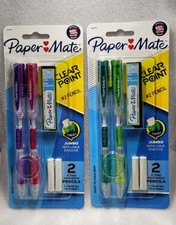 Paper Mate Clearpoint Mechanical Pencils HB #2, 0.7mm, Blue/Green, Pink/Purple