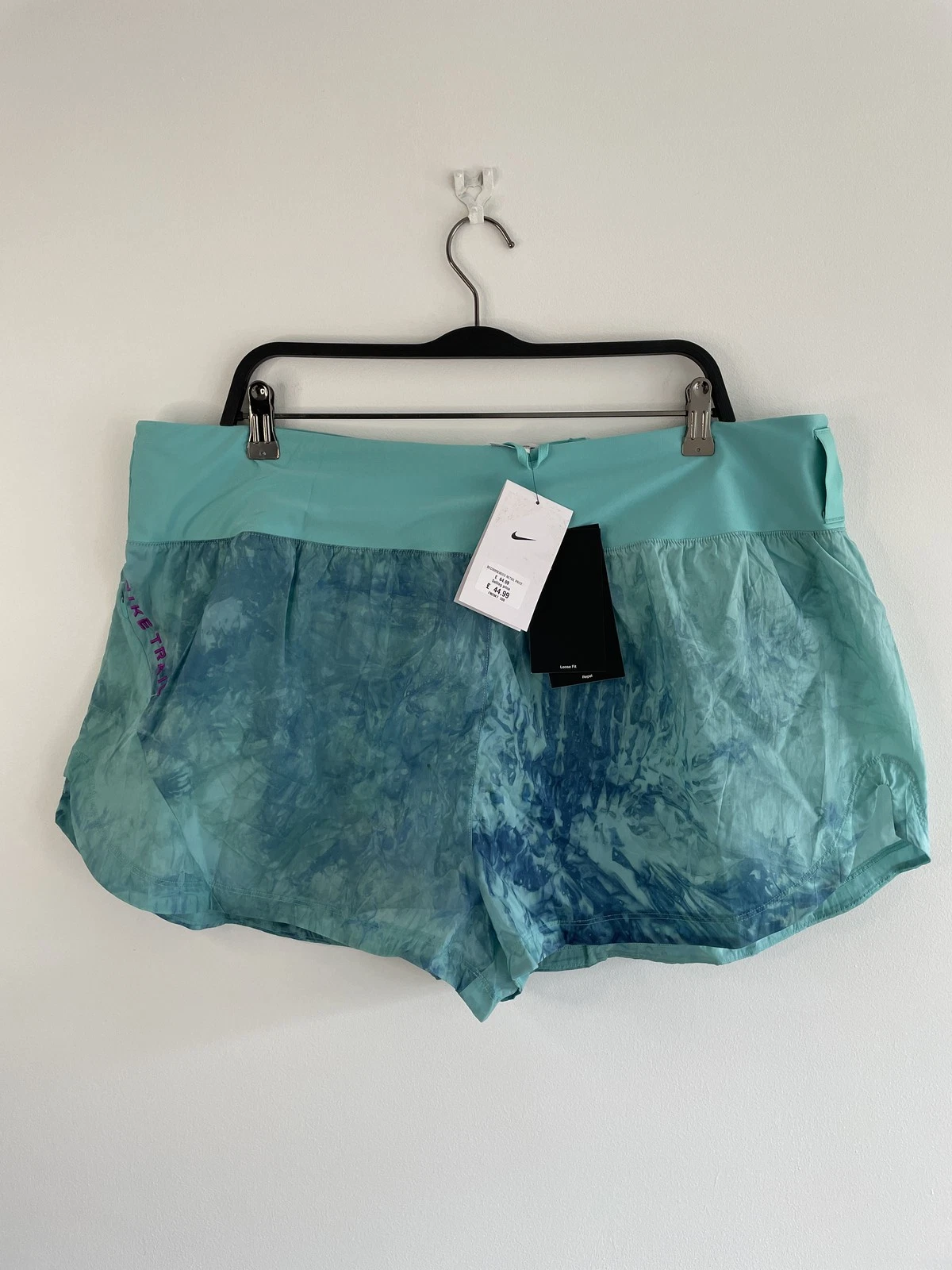 Nike Running Shorts Women 2XL Trail Loose Fit Lightweight Drawstring, Blue