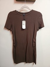Brown Knit Short Sleeve Sweater Dress Size XL