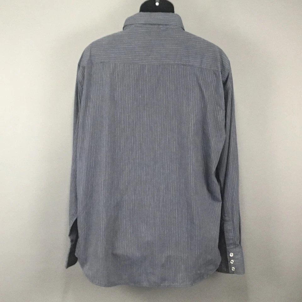 Machine Shirt Mens XL Pinstripe Western Pearl Snap Dragon Embroidered Graphic - Image 2 of 4