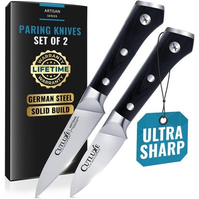 Paring Knife Set   4'' Fruit And 3'' Peeling Knives   Small Knife With Razor Sharp